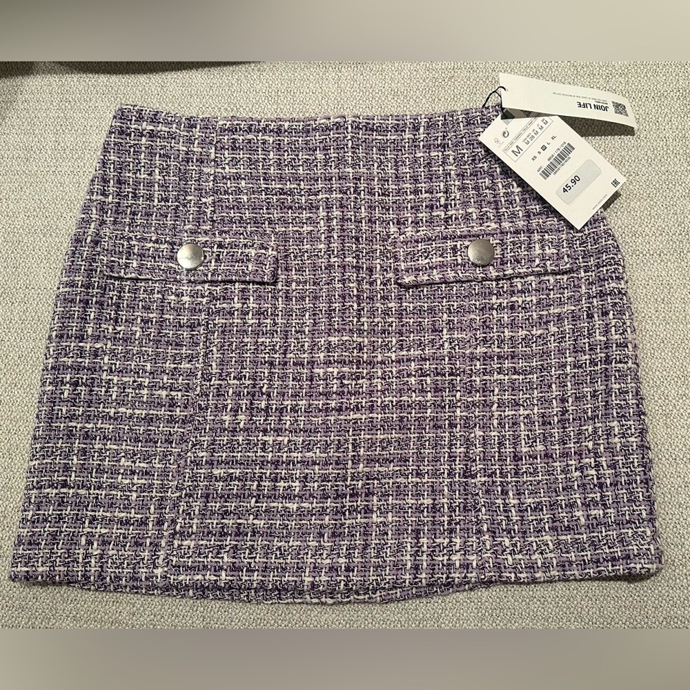 Stylish Purple Tweed Skirt